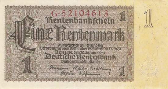 1 Rentenmark 1937 ro.166b G